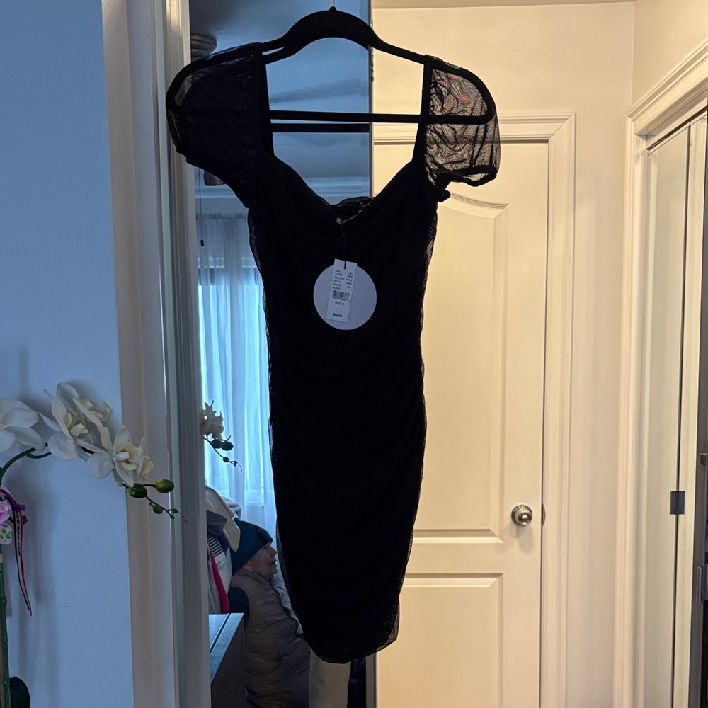 Princess Polly Black Ruched Dress